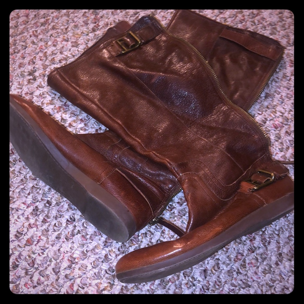 Nine West leather flat riding boots